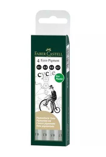 Tuschritpennor ECCO-PIGMENT Faber-Castell 0,1 0,3 0,5 och 0,7mm