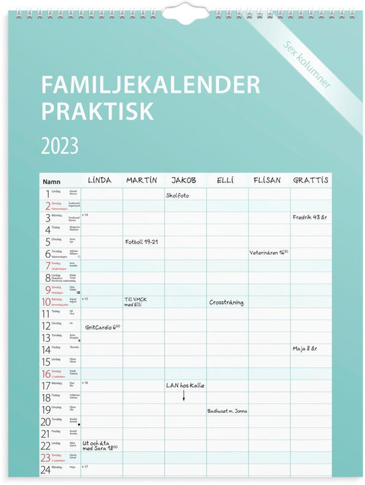 Väggkalender Burde 1759 Familjekalendern Praktisk, 295x390mm