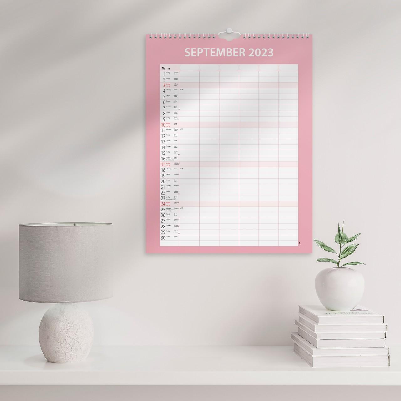 Väggkalender Burde 1759 Familjekalendern Praktisk, 295x390mm