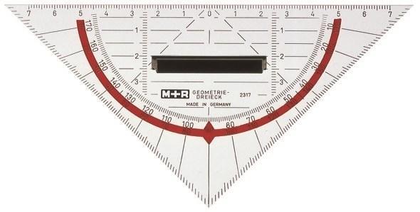 Vinkel/Geometrivinkel M+R 16cm plexiglas med handtag 1/fp