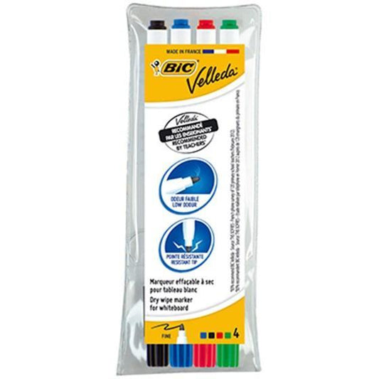 Whiteboardpenna Marker Bic Velleda 1721 smal spets 4 färger/fp