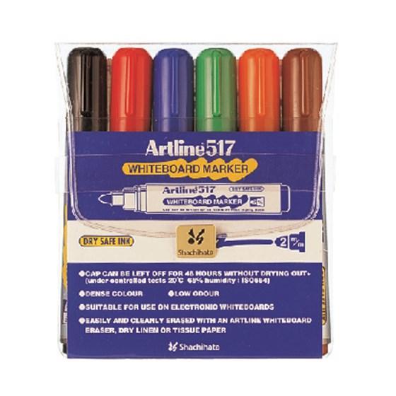 Whiteboardpennor Artline EK-517 Rund spets, 6 färger/fp