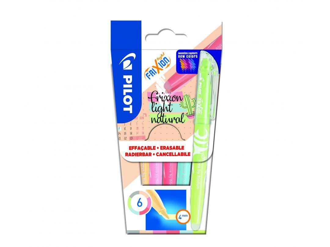 Överstrykningspenna Pilot Frixion Light Natural Colors, Medium, 6 färger/fp