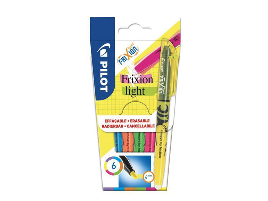 Överstrykningspenna Pilot Frixion Light Standard, Medium, 6 färger/fp