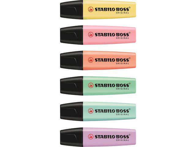Överstrykningspenna Stabilo Boss Original Pastel, 6 pastellfärger/fp