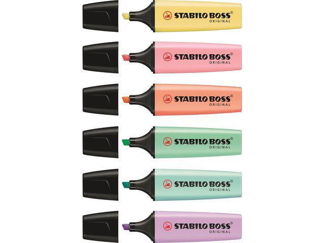 Överstrykningspenna Stabilo Boss Original Pastel, 6 pastellfärger/fp
